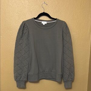 Evereve Green Ribbed Long Sleeve Sweatshirt